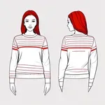 white sweater with red stripes image